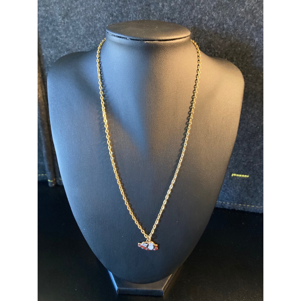 Vintage Snoopy Necklace Peanuts United Feature Syndicate Heart Pendant Gold Tone